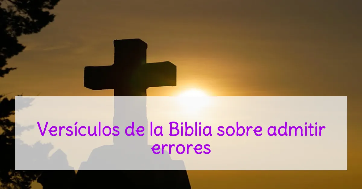 Versículos de la Biblia sobre admitir errores