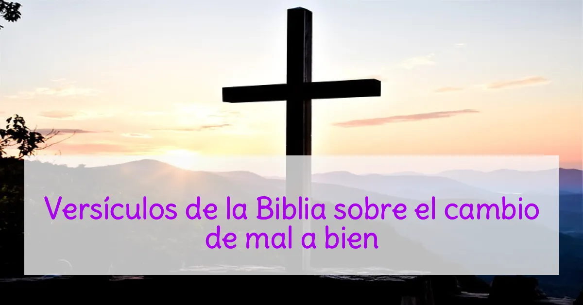 Versículos de la Biblia sobre el cambio de mal a bien