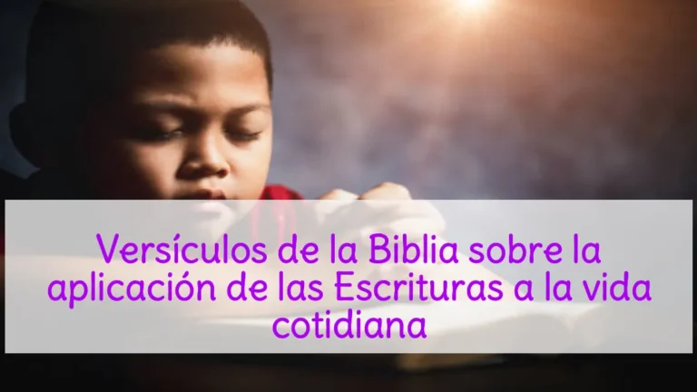 Versículos de la Biblia sobre la aplicación de las Escrituras a la vida cotidiana