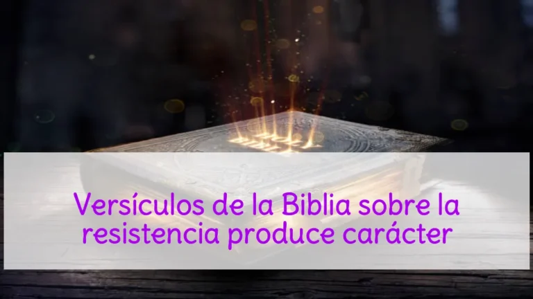 Versículos de la Biblia sobre la resistencia produce carácter
