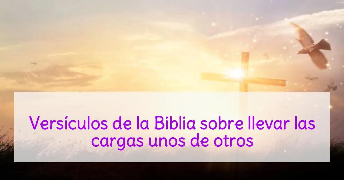 Versículos de la Biblia sobre llevar las cargas unos de otros