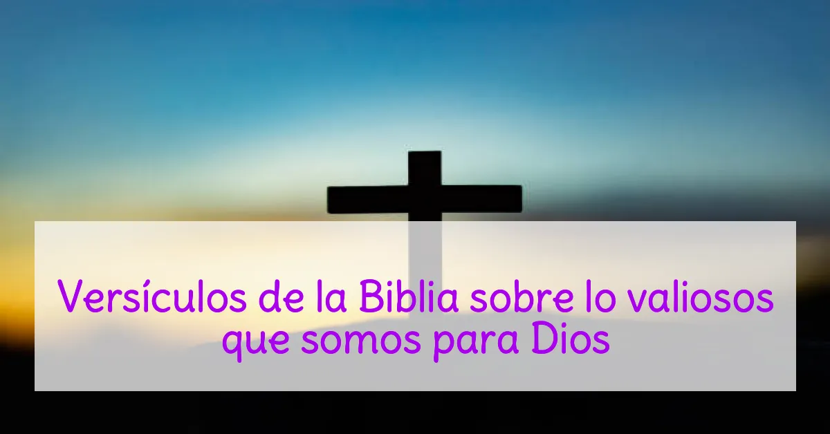 Versículos de la Biblia sobre lo valiosos que somos para Dios