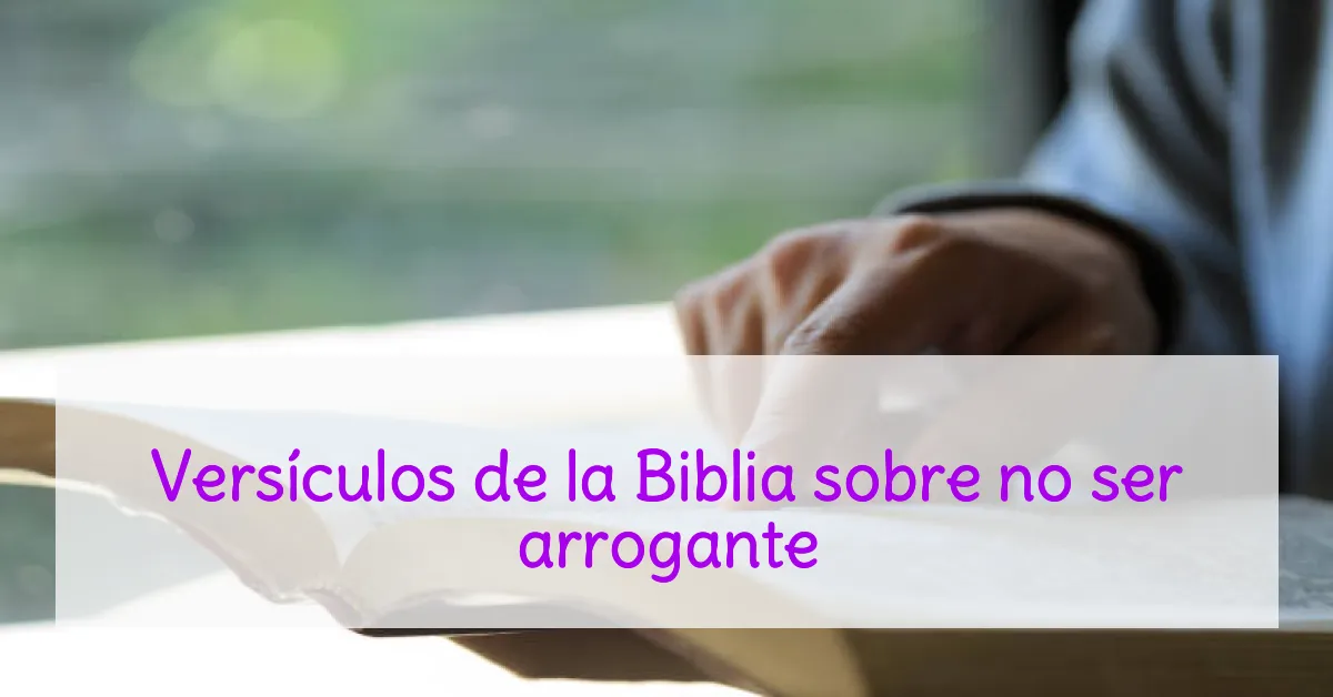 Versículos de la Biblia sobre no ser arrogante