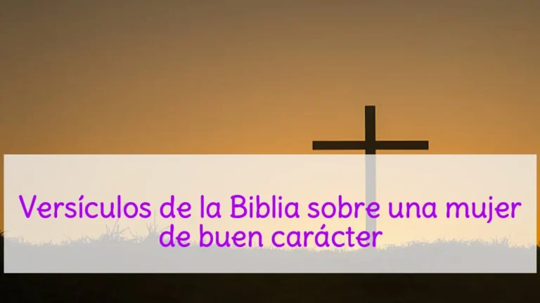 Versículos de la Biblia sobre una mujer de buen carácter