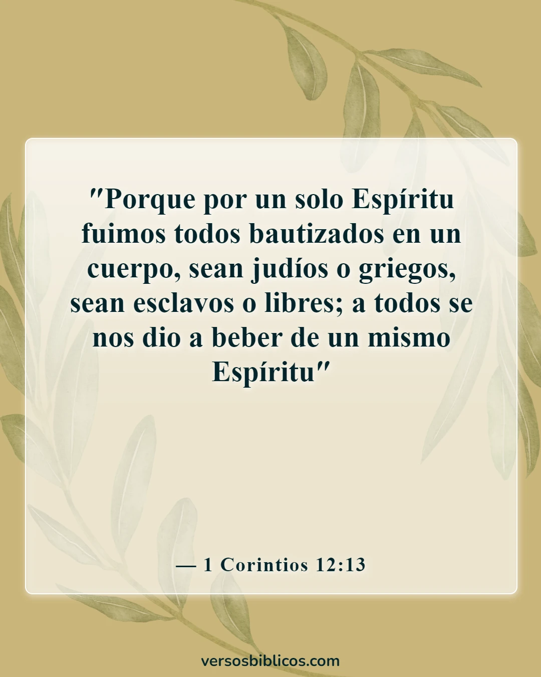 Versículos de la Biblia sobre aceptar a los demás (1 Corintios 12:13)