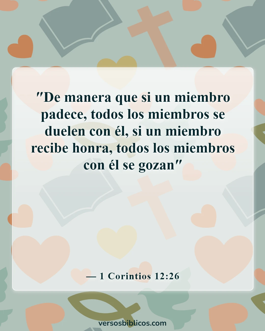 Versículos de la Biblia sobre aceptar ayuda de otros (1 Corintios 12:26)