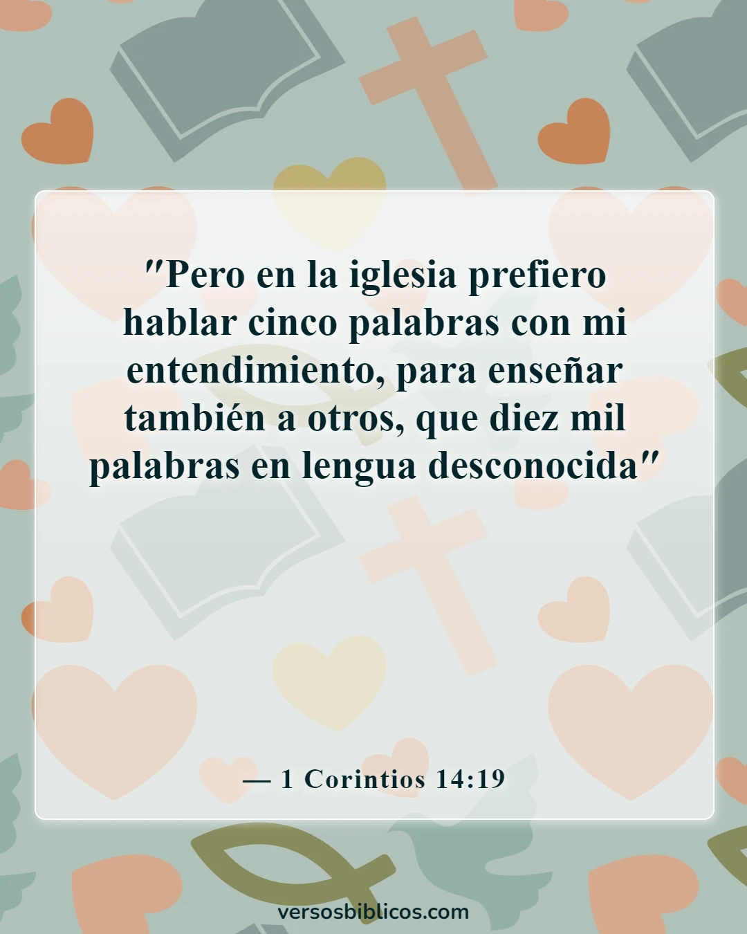 Versículos de la Biblia sobre hablar en lenguas (1 Corintios 14:19)