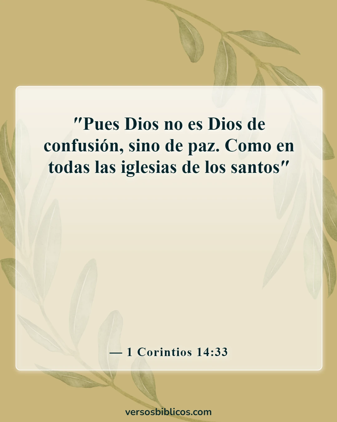 Versículos de la Biblia sobre cómo proteger su hogar de los espíritus malignos (1 Corintios 14:33)