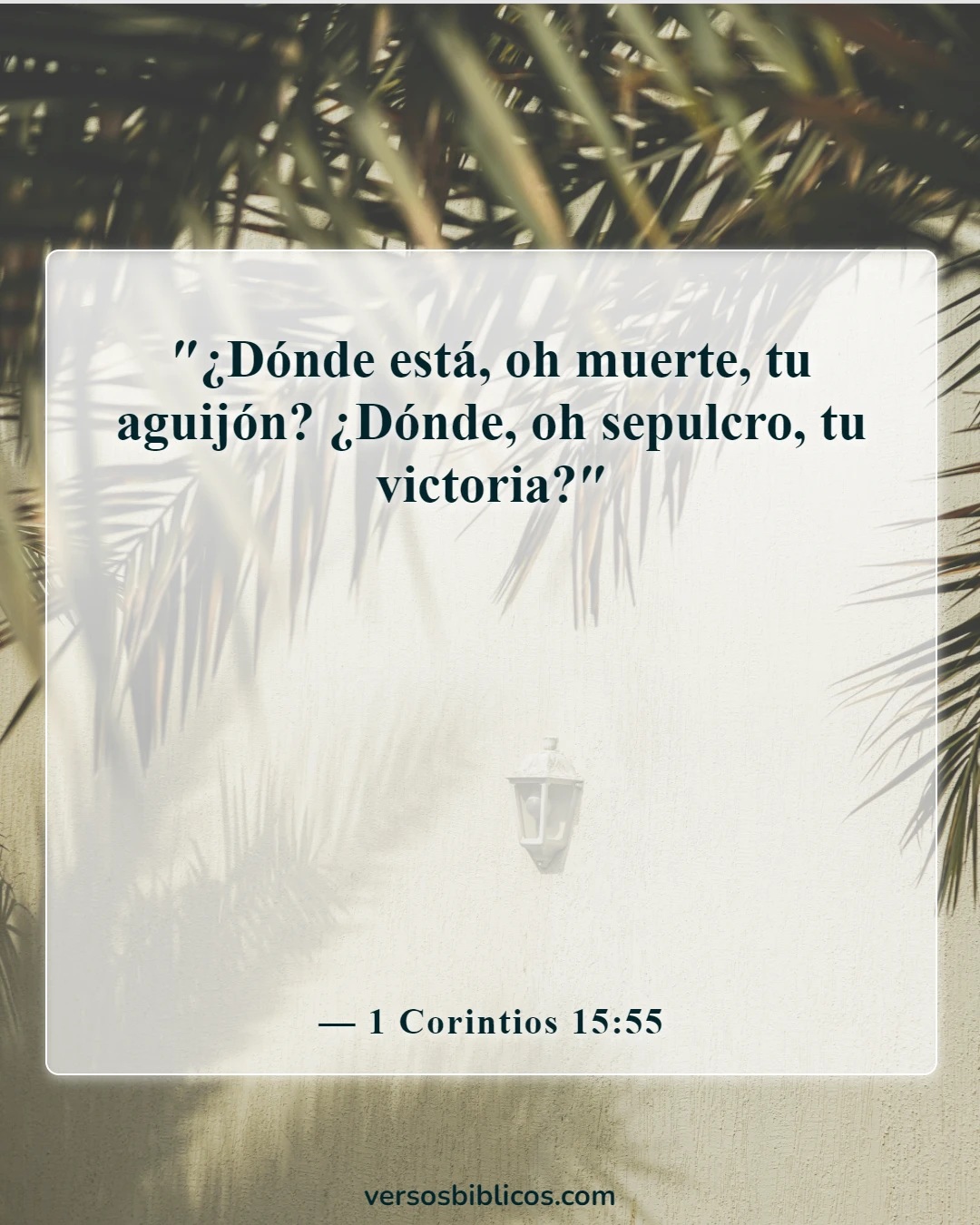 Versículos de la Biblia sobre cómo encontrar la paz en la muerte (1 Corintios 15:55)
