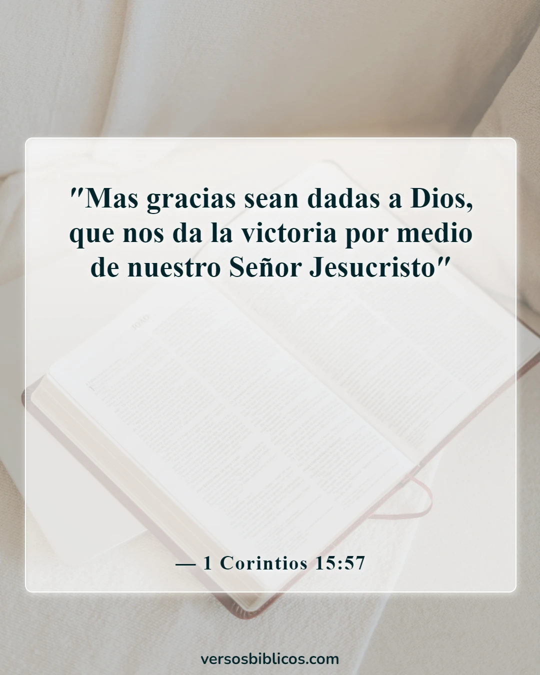 Versículos de la Biblia sobre Satanás acusándonos (1 Corintios 15:57)