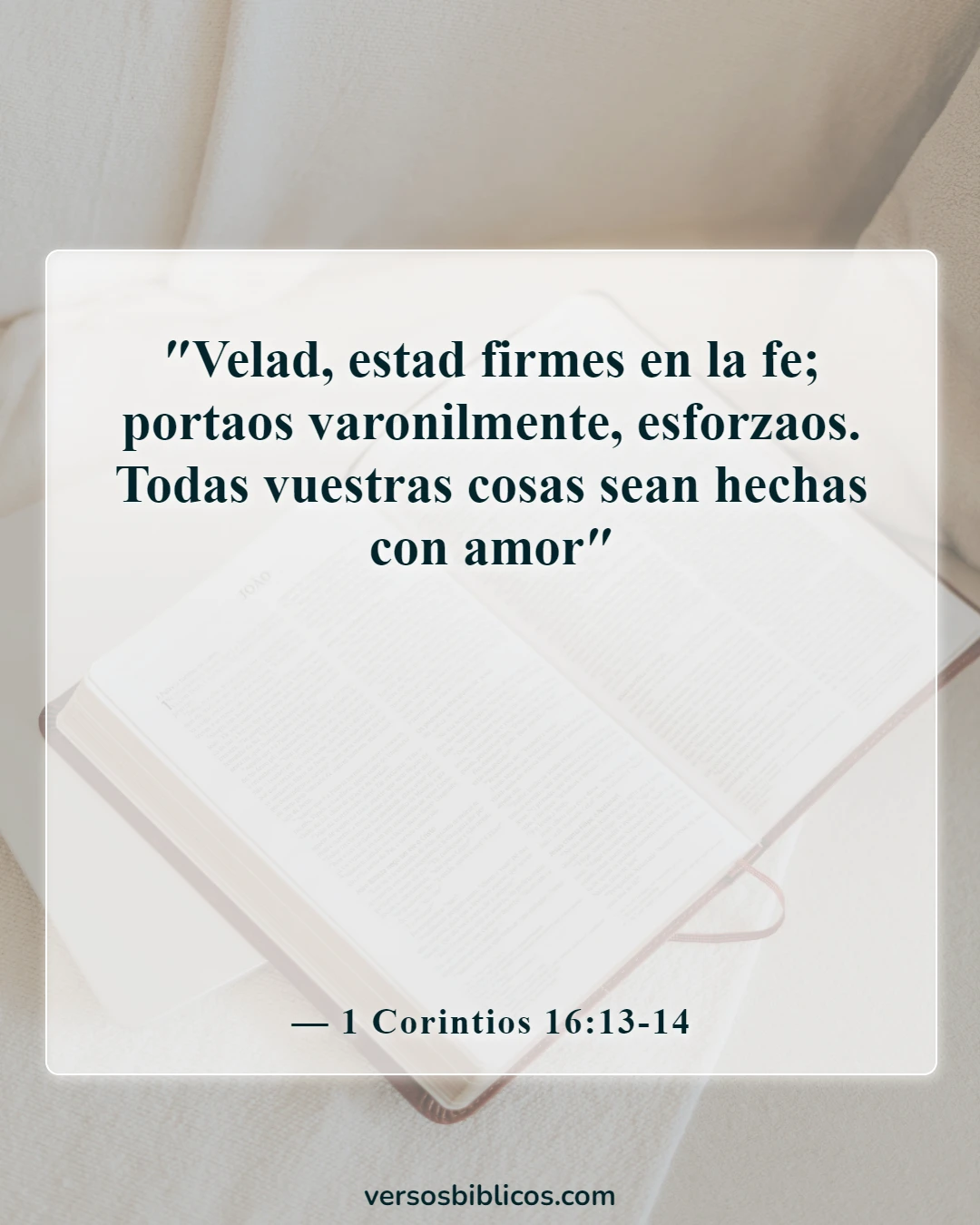 Versículos de la Biblia sobre la enseñanza a los niños (1 Corintios 16:13-14)