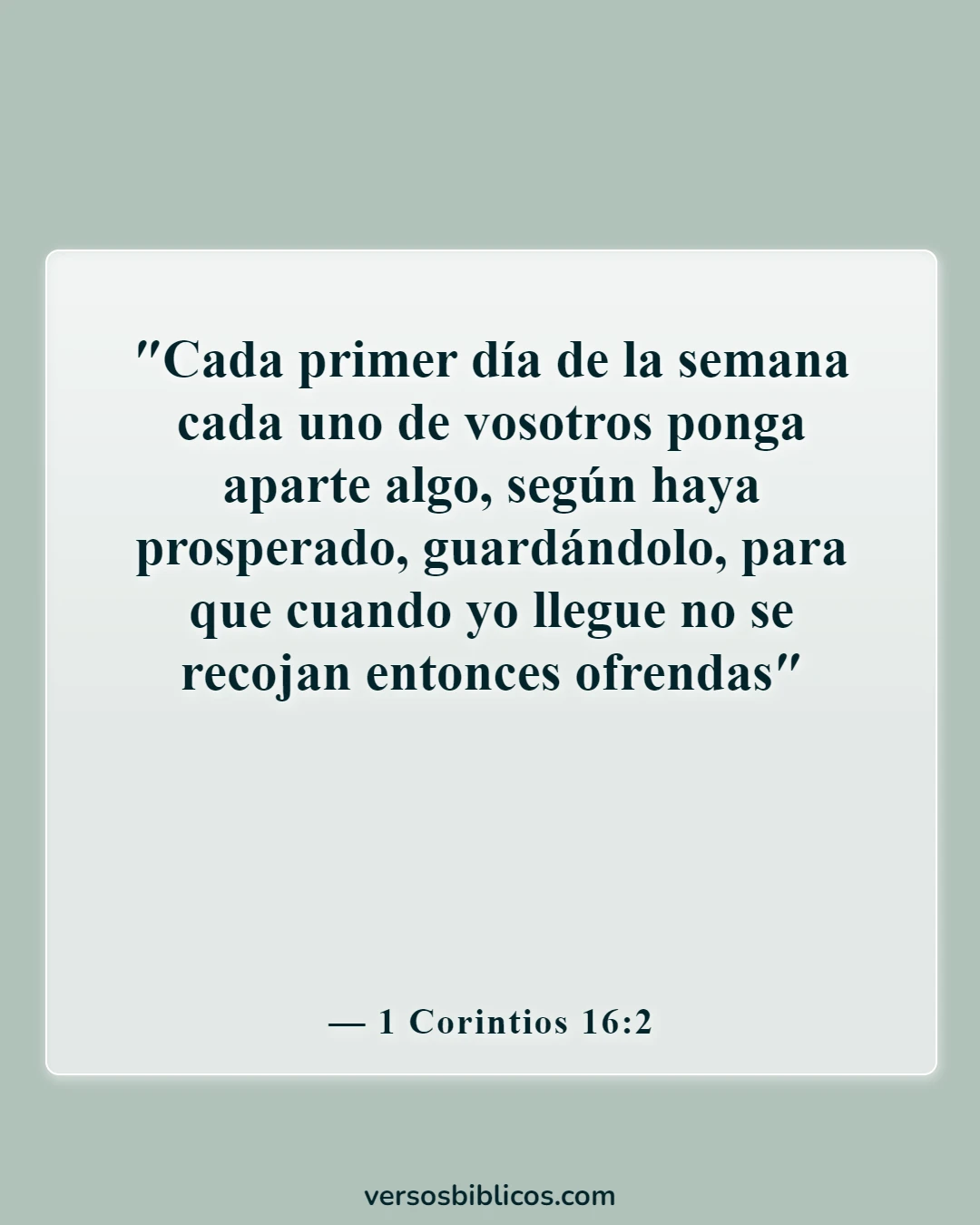 Versículos de la Biblia sobre el culto dominical (1 Corintios 16:2)