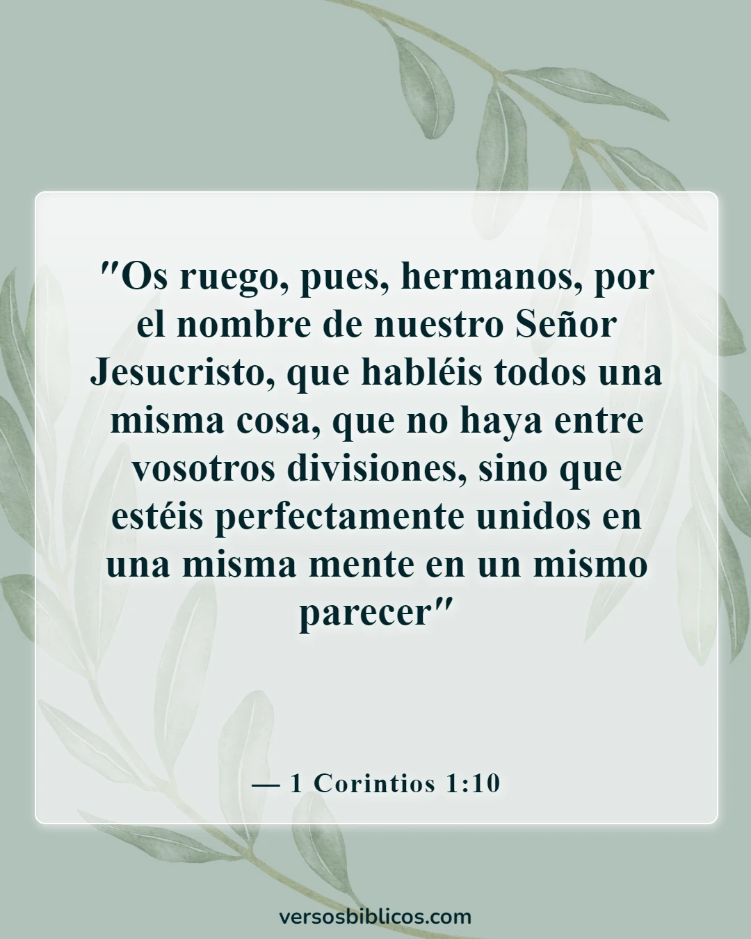 Versículos de la Biblia sobre los conflictos (1 Corintios 1:10)