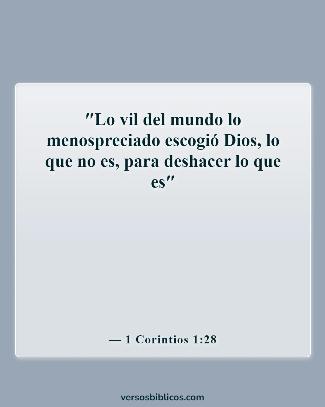 Versículos de la Biblia sobre Dios es humilde (1 Corintios 1:28)