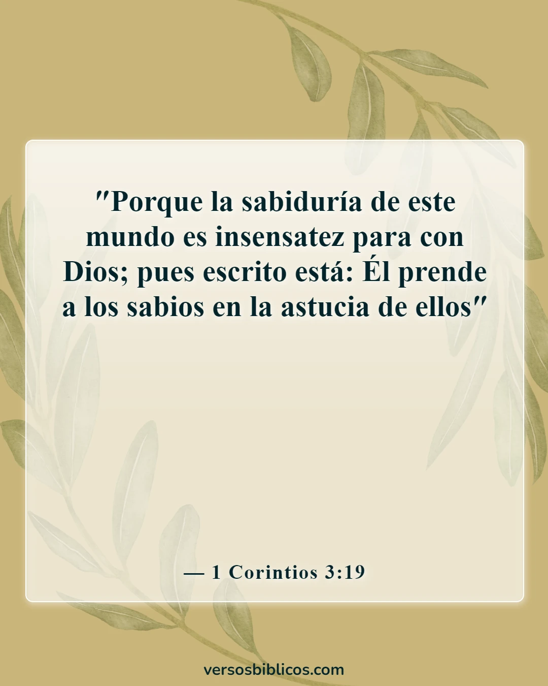 Versículos de la Biblia sobre el ateísmo (1 Corintios 3:19)