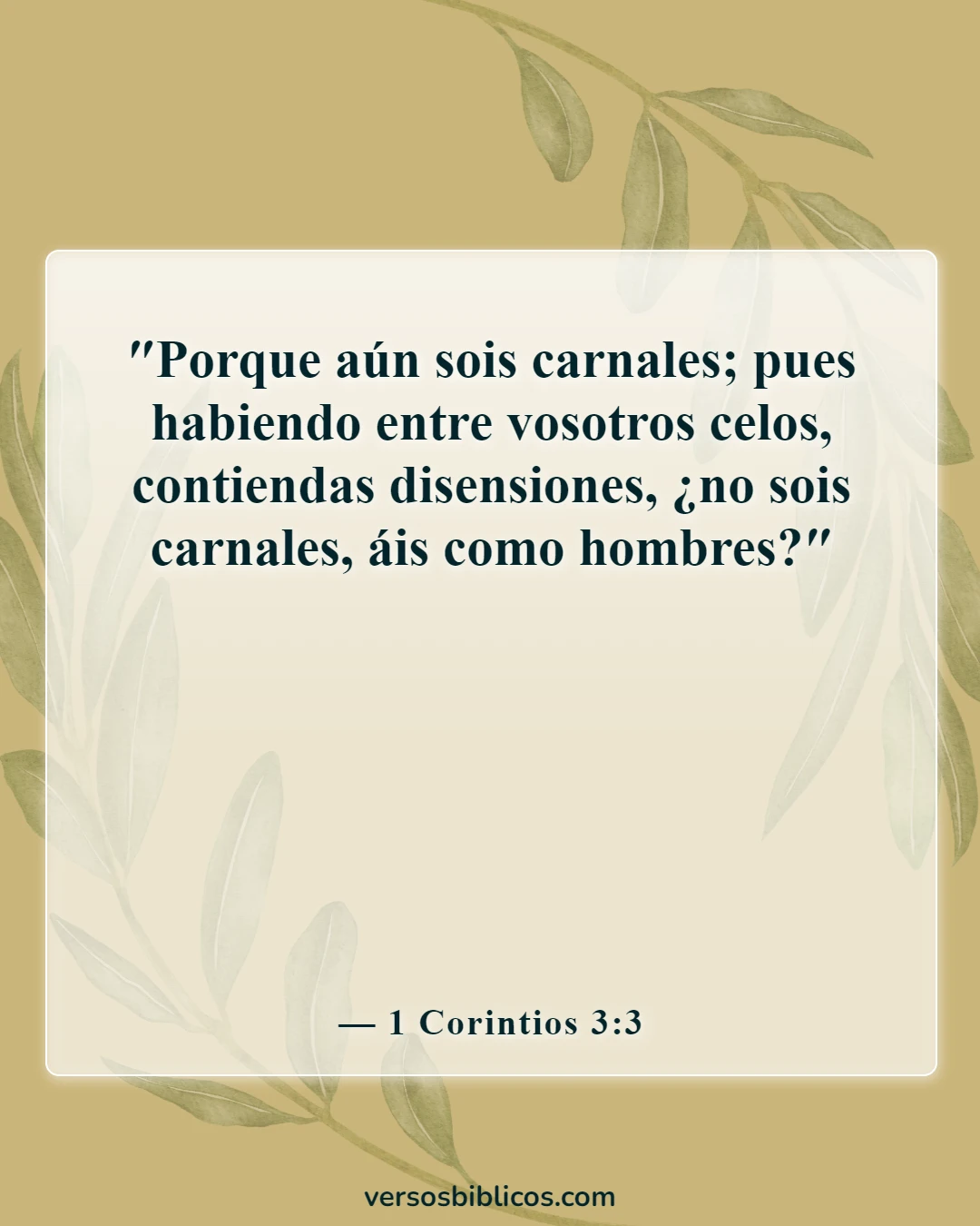 Versículos de la Biblia sobre los celos y la envidia (1 Corintios 3:3)