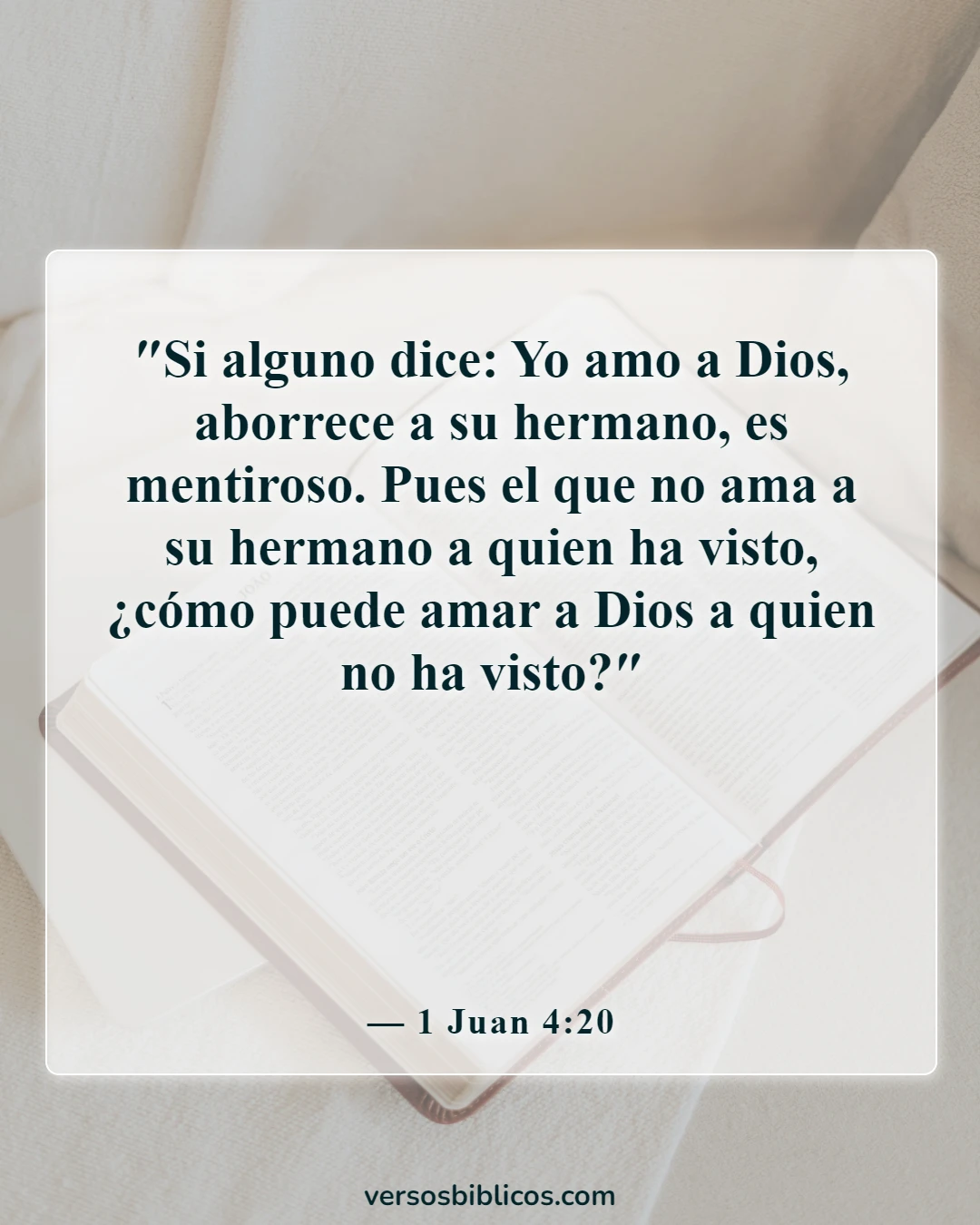 Versículos de la Biblia sobre el compromiso mutuo (1 Juan 4:20)