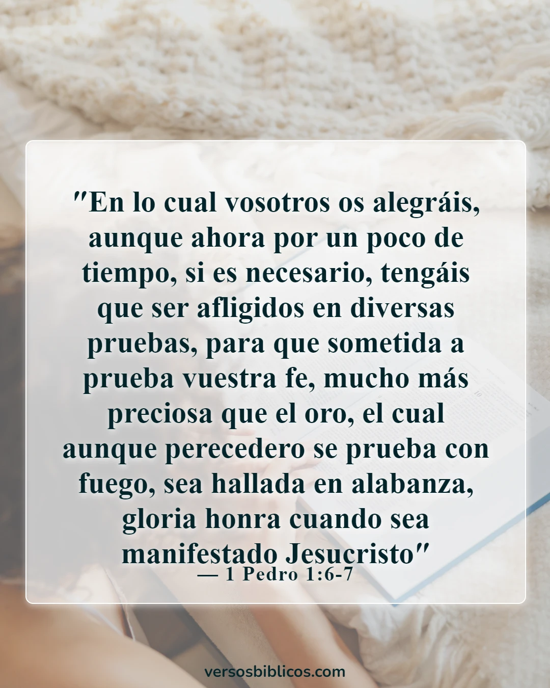 Versículos de la Biblia sobre el dolor y el sufrimiento (1 Pedro 1:6-7)