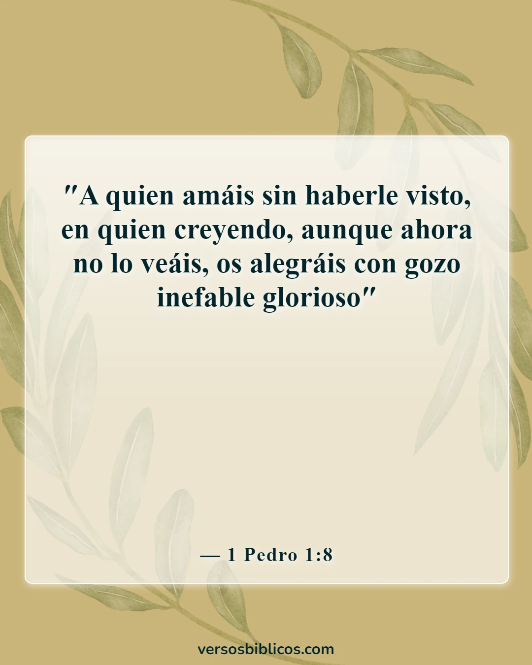 Versículos de la Biblia sobre la alegría (1 Pedro 1:8)