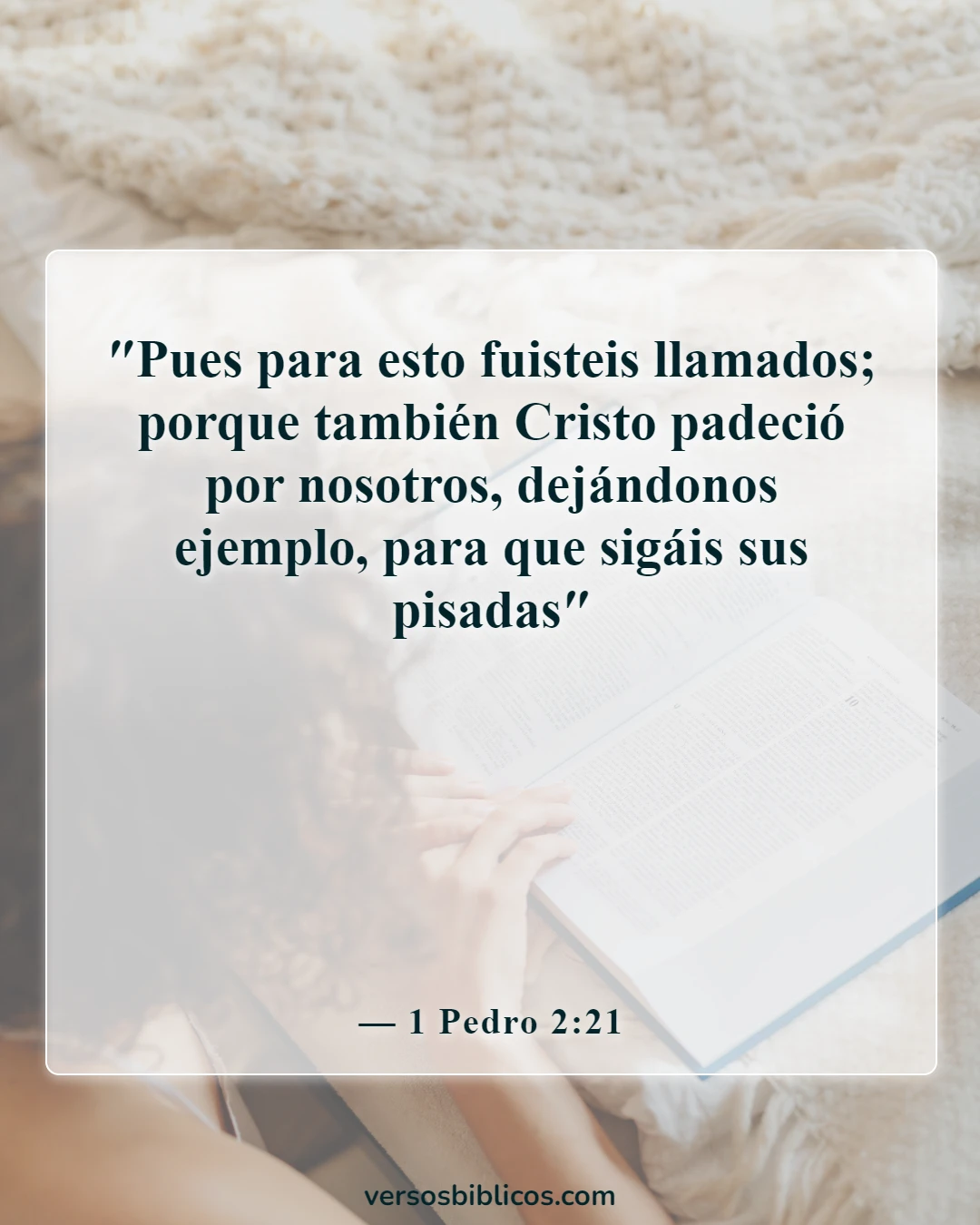 Versículos de la Biblia sobre caminar con Jesús (1 Pedro 2:21)