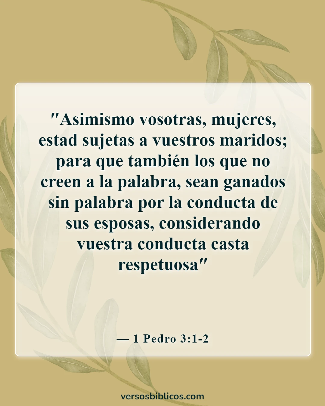 Versículos de la Biblia sobre casarse y dejar la familia (1 Pedro 3:1-2)