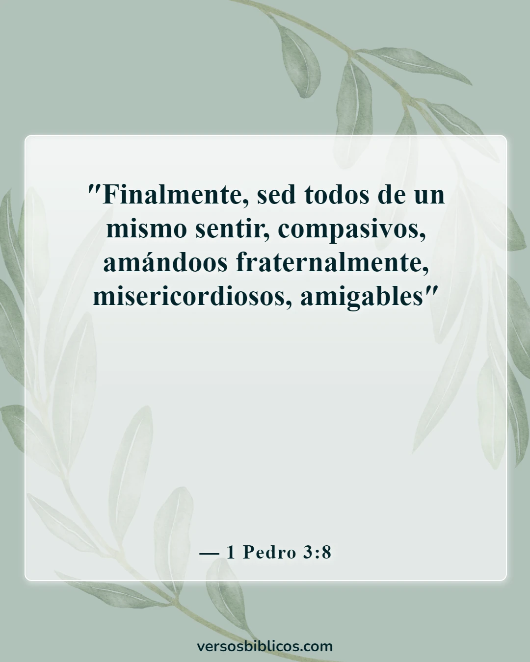 Versículos de la Biblia sobre el compromiso mutuo (1 Pedro 3:8)