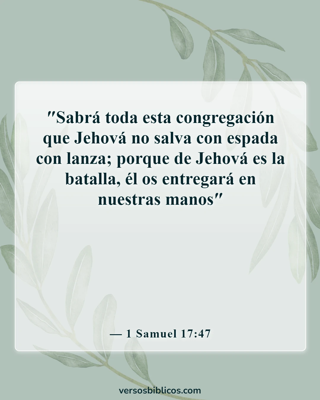 Versículos de la Biblia sobre la paz y la guerra (1 Samuel 17:47)