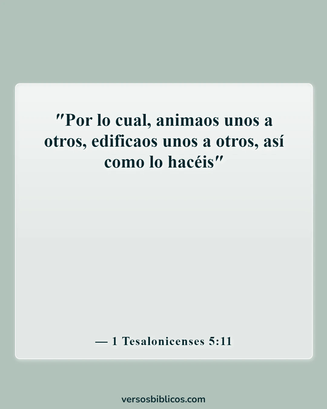 Versículos de la Biblia sobre la soledad (1 Tesalonicenses 5:11)