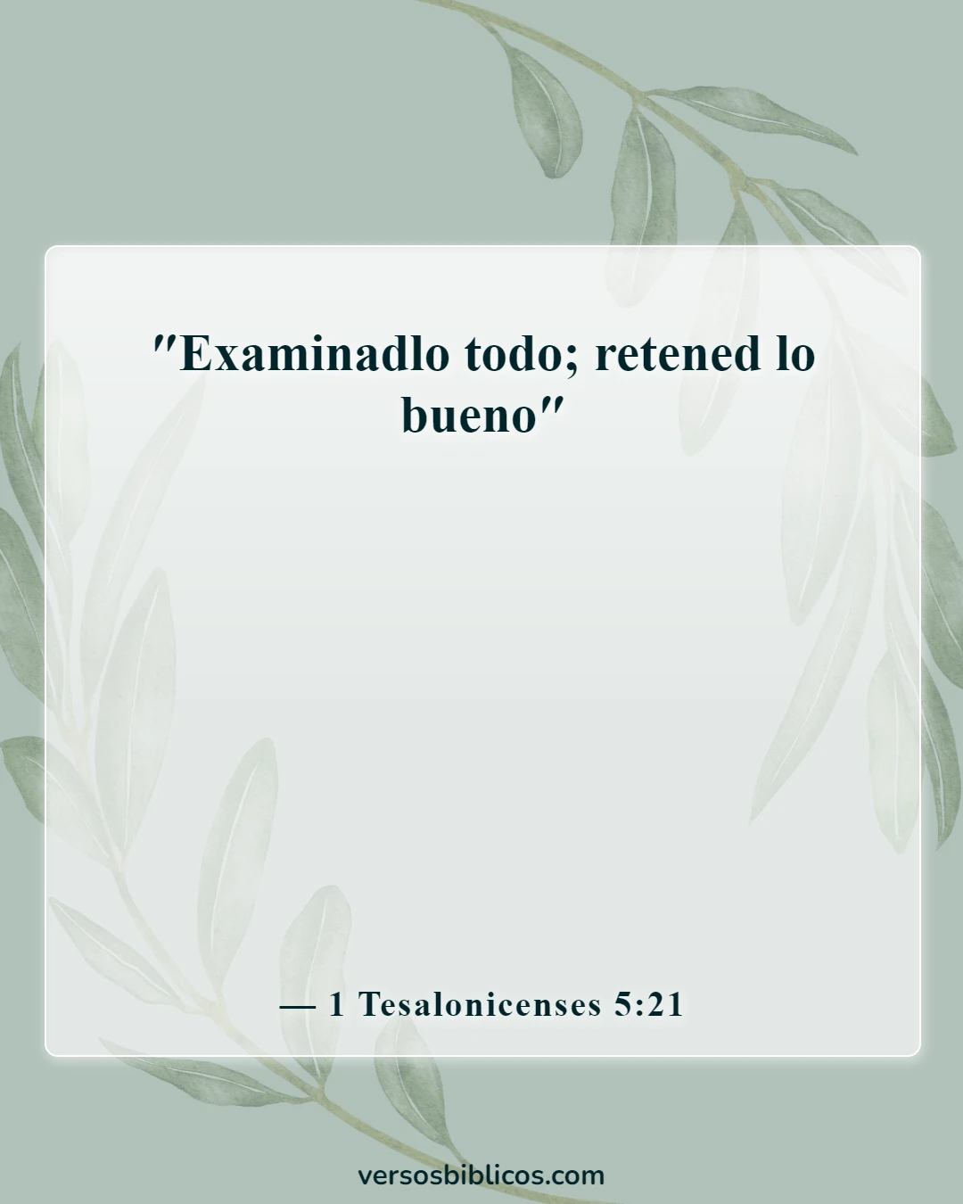 Versículos de la Biblia sobre elegir amigos (1 Tesalonicenses 5:21)