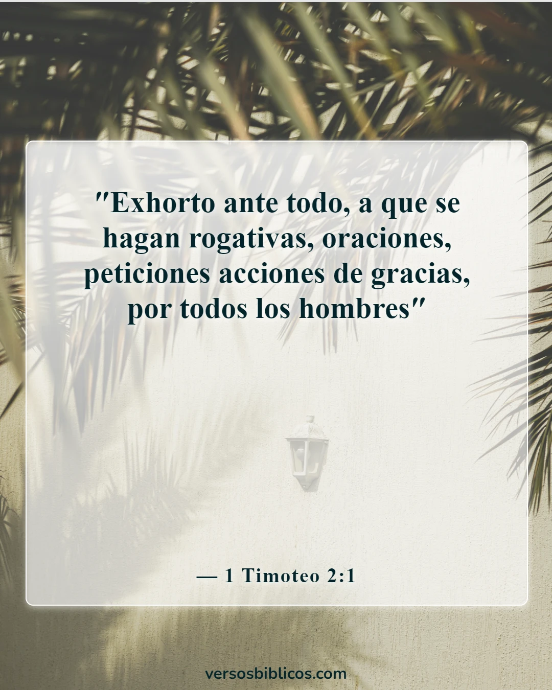 Versículos de la Biblia sobre orar y orar por los demás (1 Timoteo 2:1)