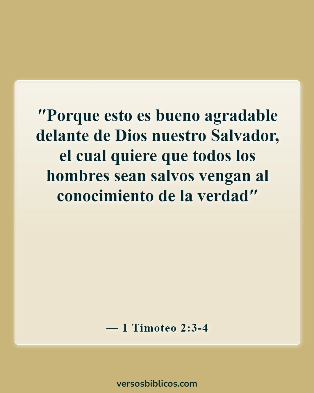 Versículos de la Biblia sobre Dios salvándonos del infierno (1 Timoteo 2:3-4)