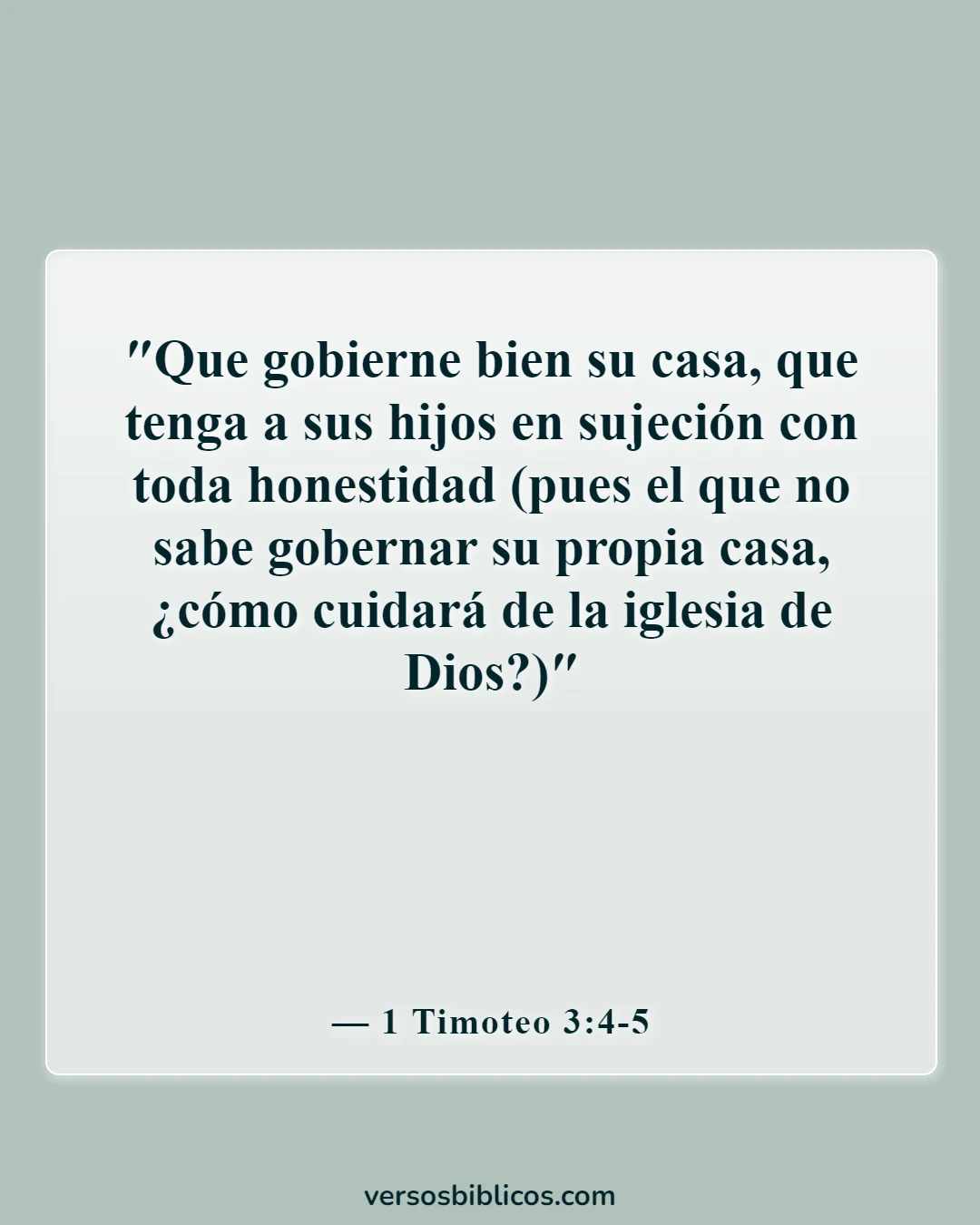 Versículos de la Biblia sobre hombres piadosos (1 Timoteo 3:4-5)