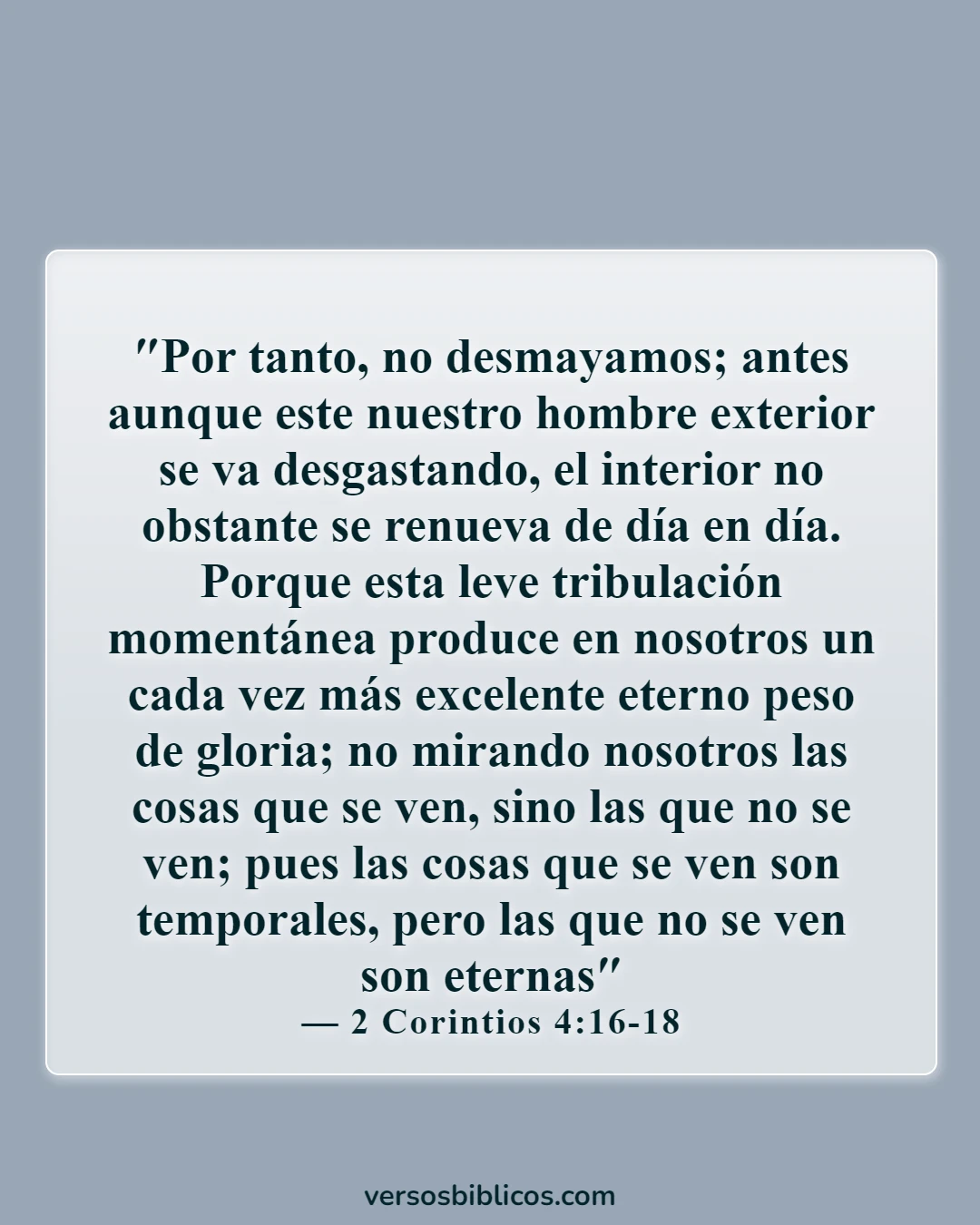 Versículos de la Biblia sobre la alegría (2 Corintios 4:16-18)