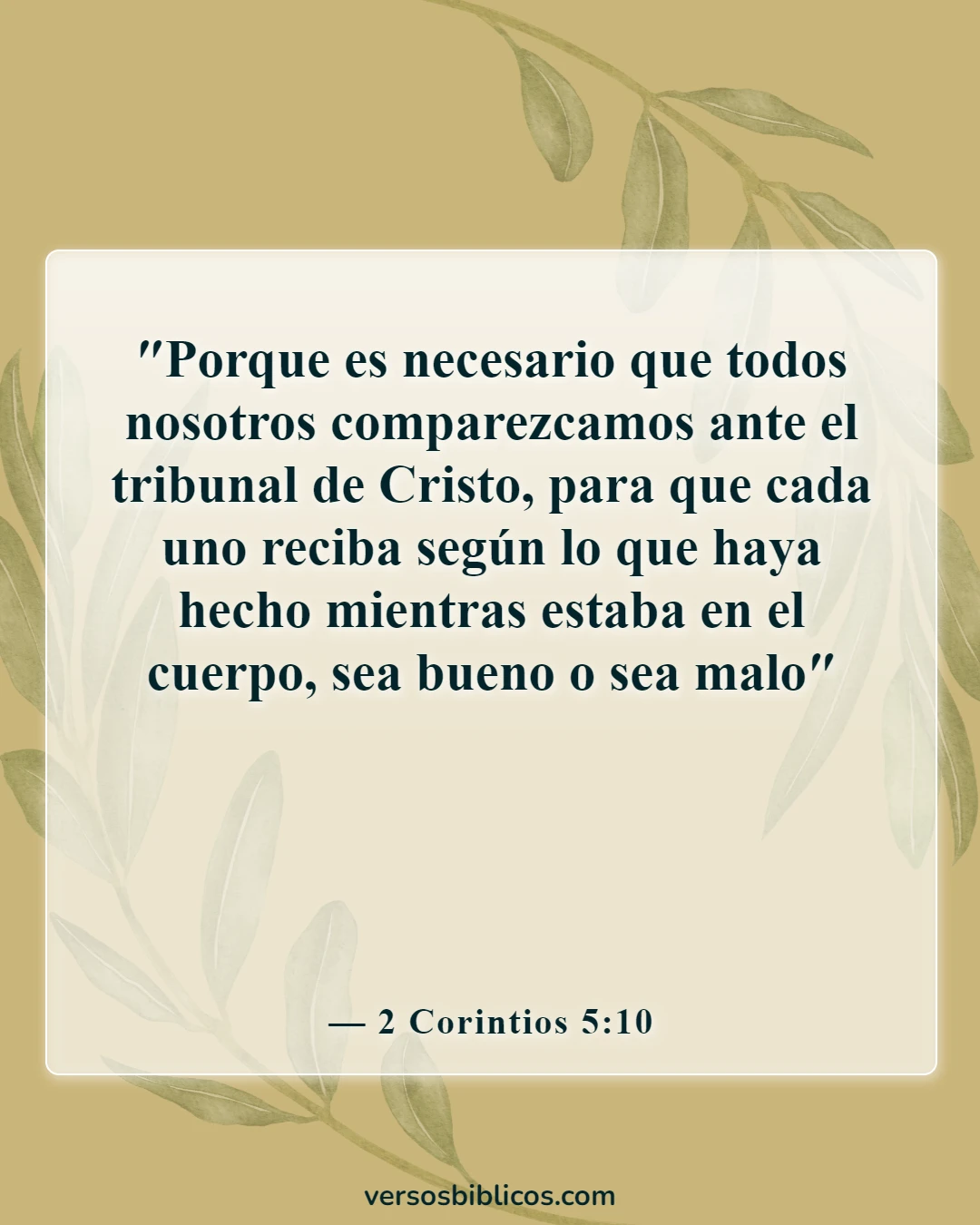 Versículos de la Biblia sobre no juzgar (2 Corintios 5:10)