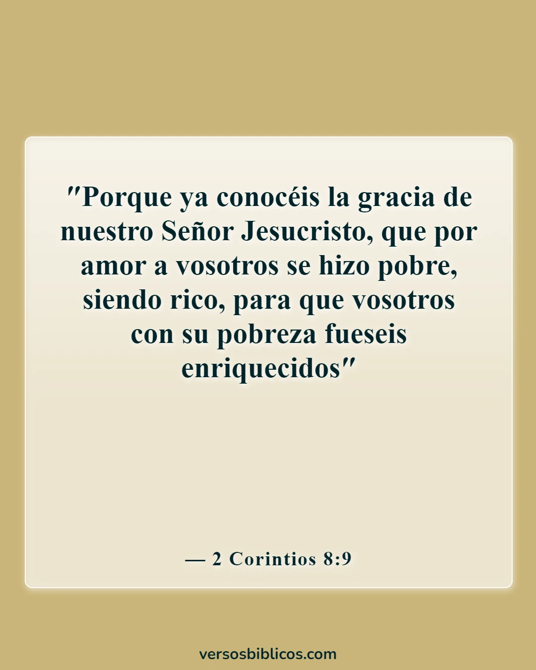 Versículos de la Biblia sobre Dios es humilde (2 Corintios 8:9)