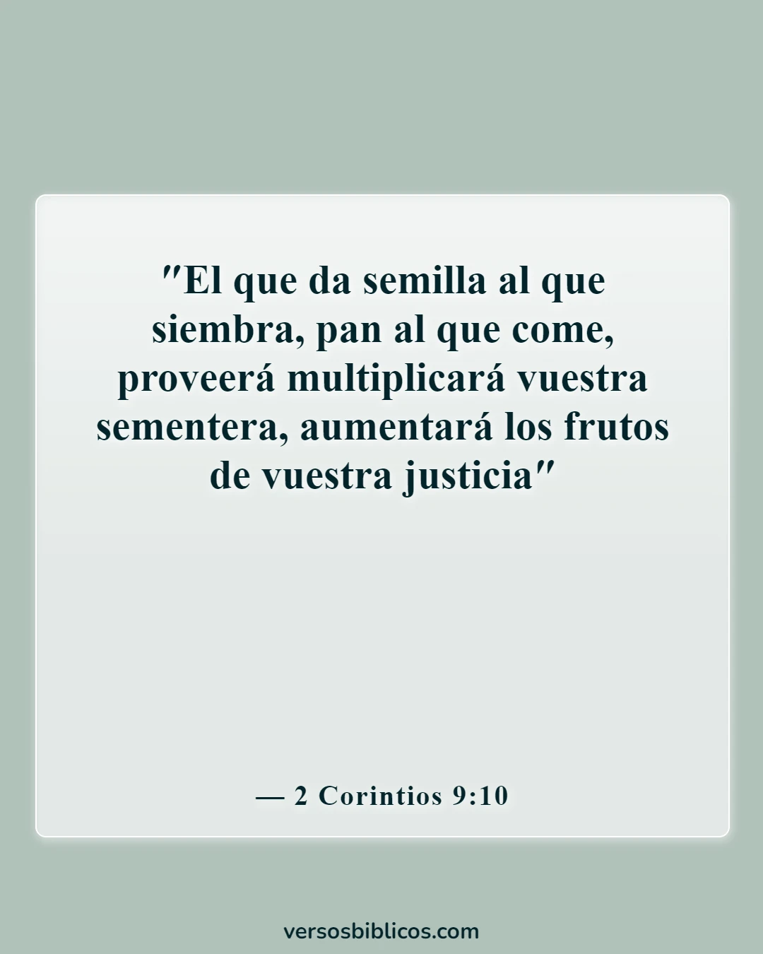 Versículos de la Biblia sobre la generosidad (2 Corintios 9:10)