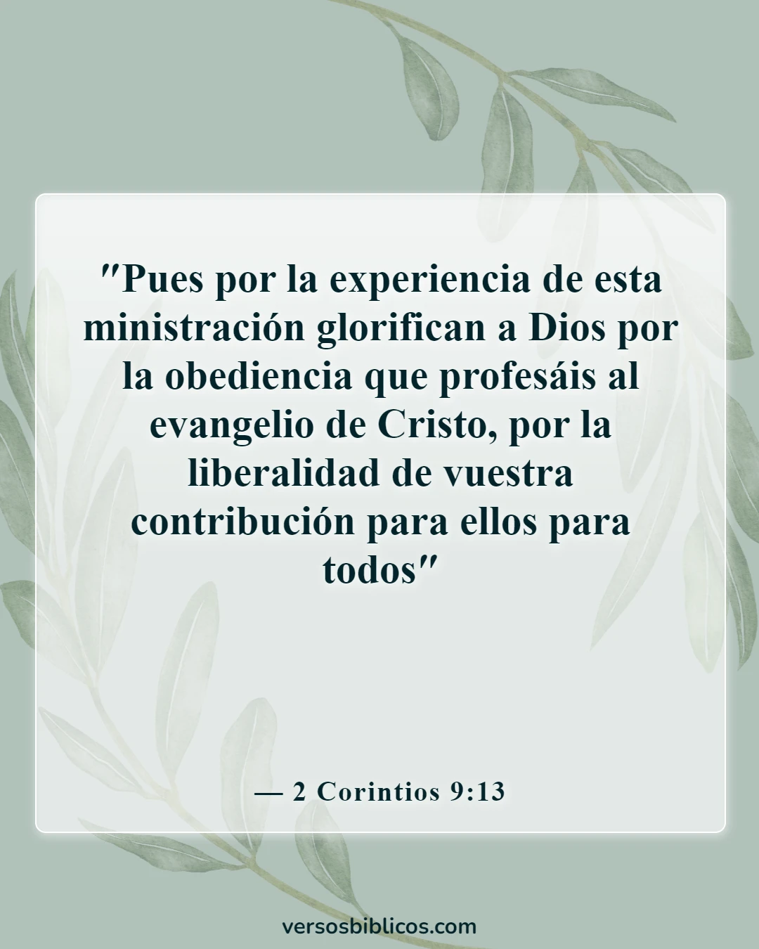 Versículos de la Biblia sobre el grupo de estudio (2 Corintios 9:13)