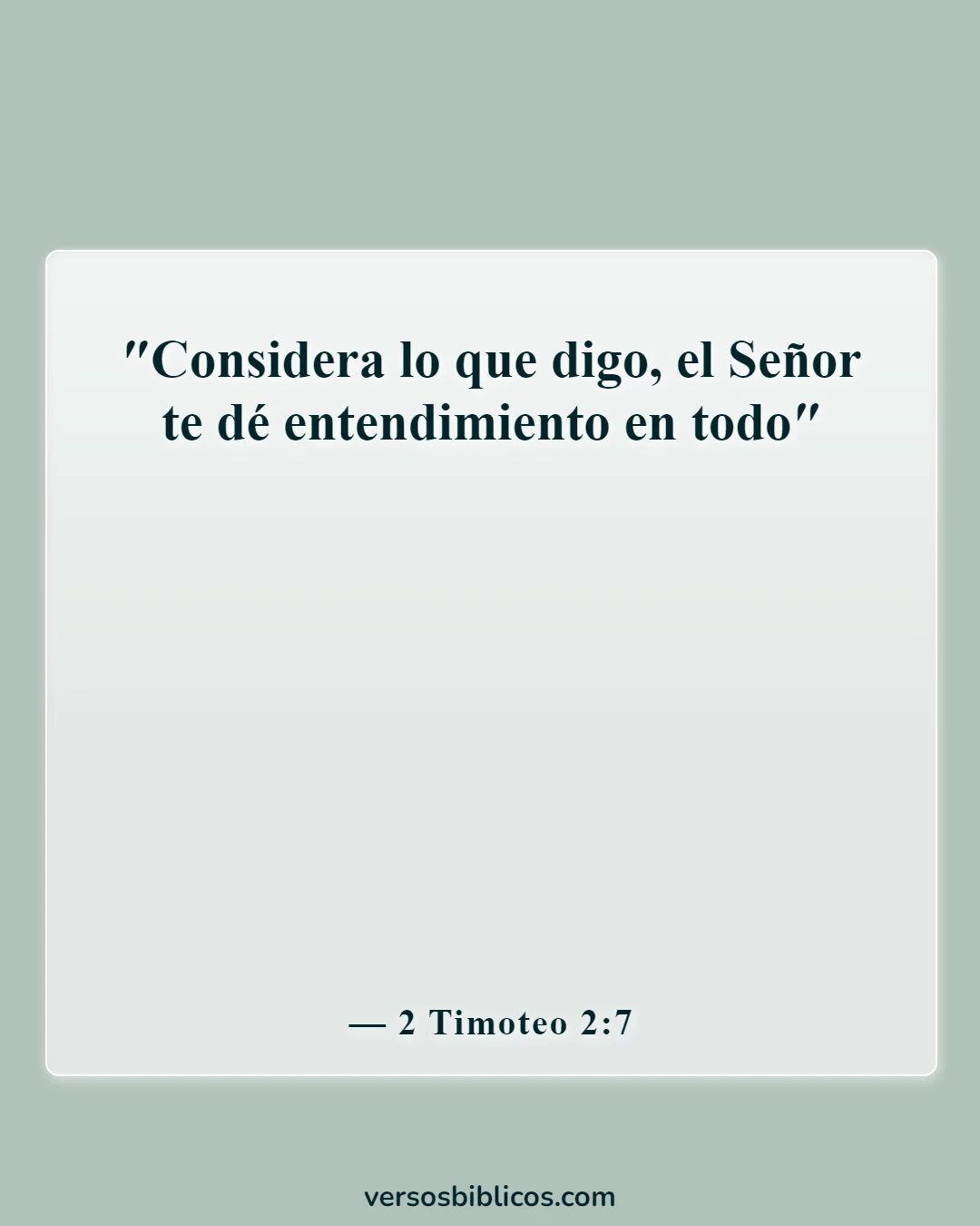 Versículos de la Biblia sobre el tonto (2 Timoteo 2:7)