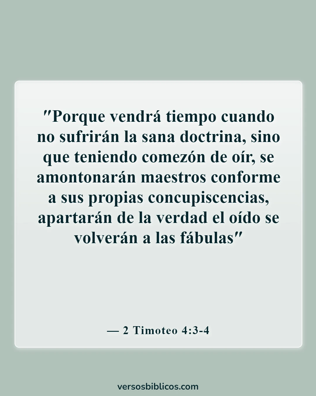 Versículos de la Biblia sobre la advertencia de los falsos profetas (2 Timoteo 4:3-4)