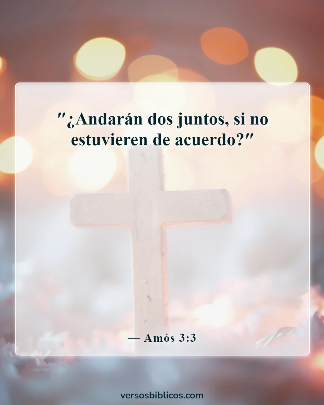 Versículos de la Biblia sobre la amistad y la relación con Dios (Amós 3:3)
