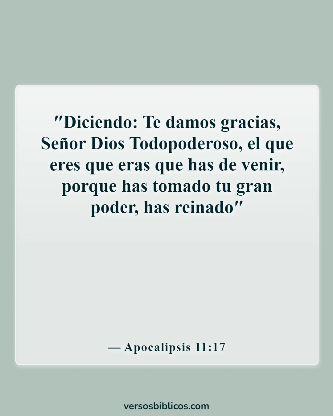Versículos de la Biblia sobre Dios es un guerrero poderoso (Apocalipsis 11:17)