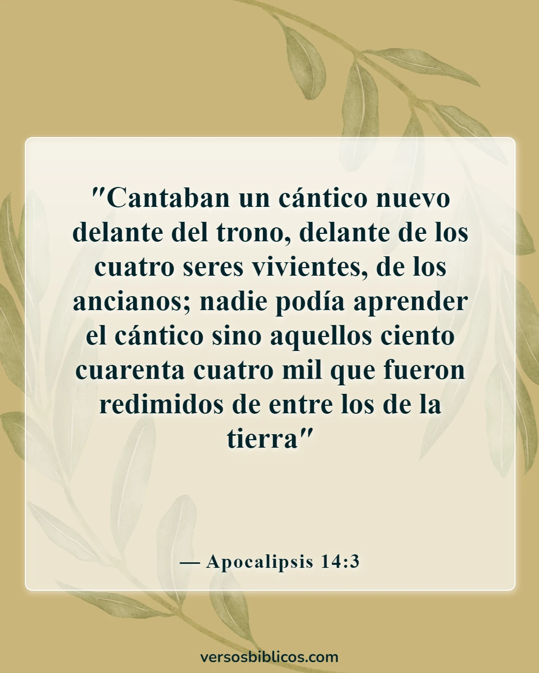 Versículos de la Biblia sobre el canto (Apocalipsis 14:3)