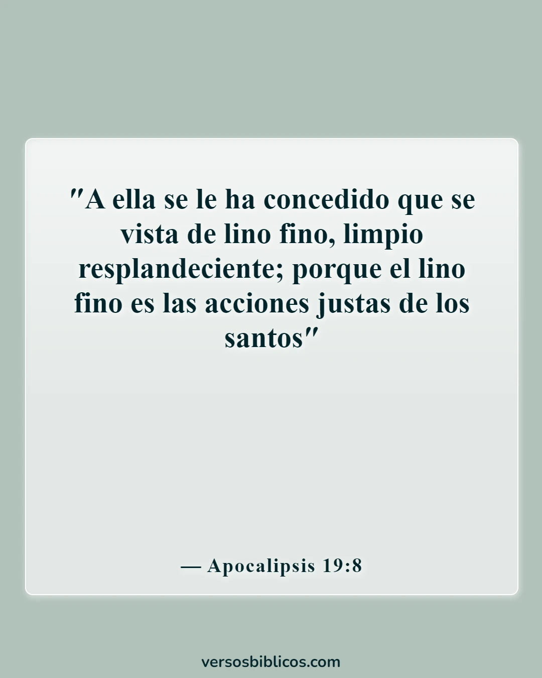 Versículos de la Biblia sobre la ropa de mujer (Apocalipsis 19:8)