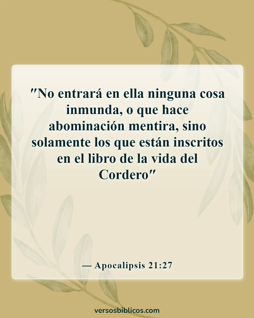 Versículos de la Biblia sobre ir al cielo (Apocalipsis 21:27)