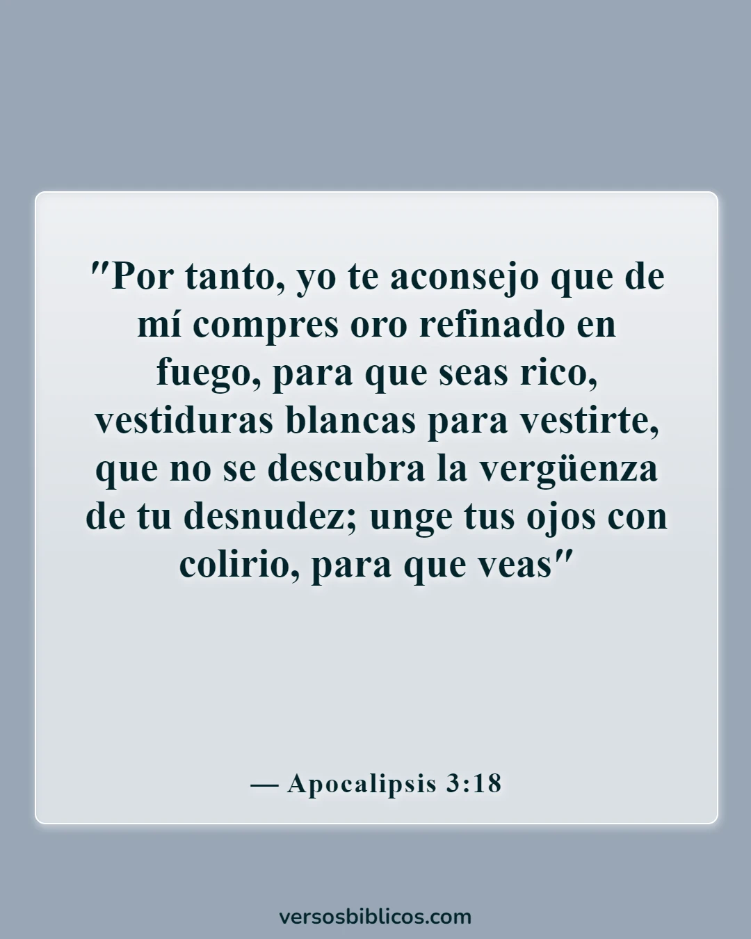 Versículos de la Biblia sobre exponer su cuerpo (Apocalipsis 3:18)