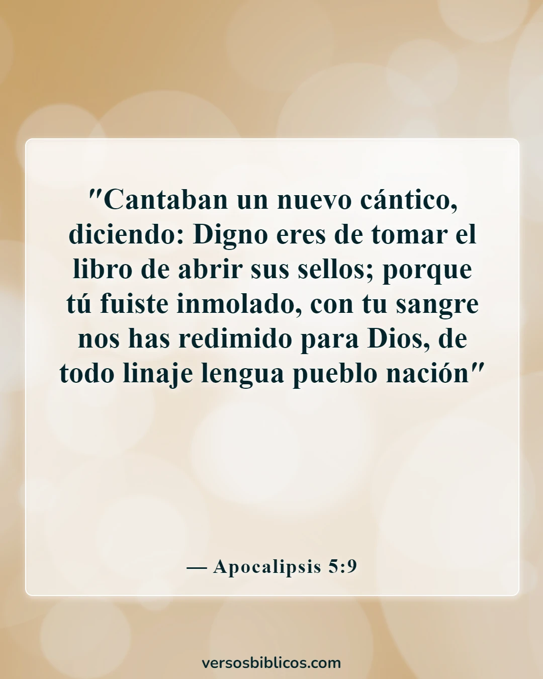 Versículos de la Biblia sobre el canto (Apocalipsis 5:9)