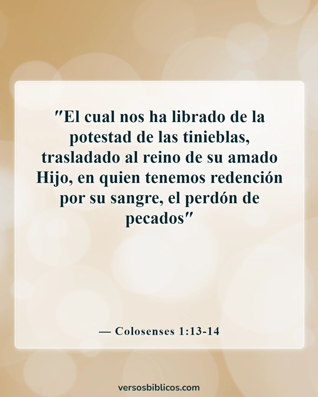 Versículos de la Biblia sobre Satanás acusándonos (Colosenses 1:13-14)