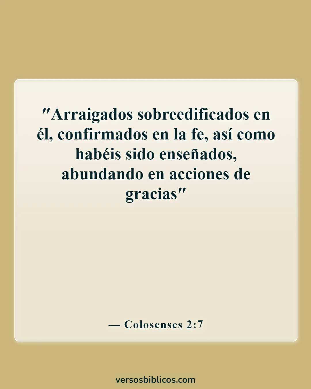 Versículos de la Biblia sobre agradecido por las pruebas (Colosenses 2:7)