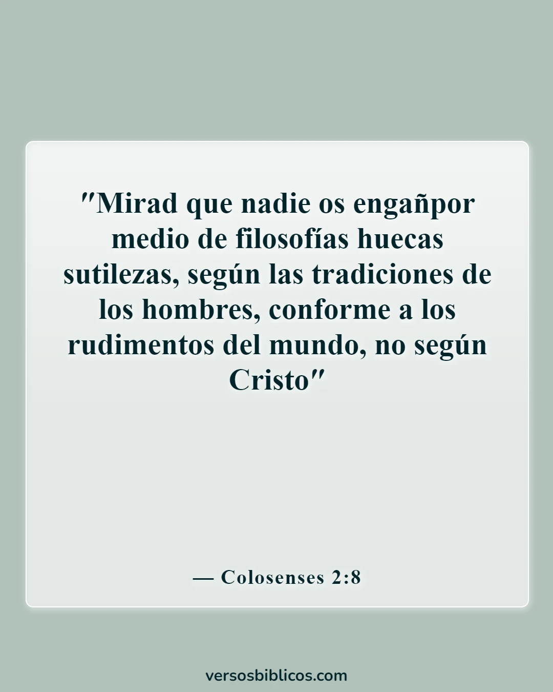 Versículos de la Biblia sobre la advertencia de los falsos profetas (Colosenses 2:8)