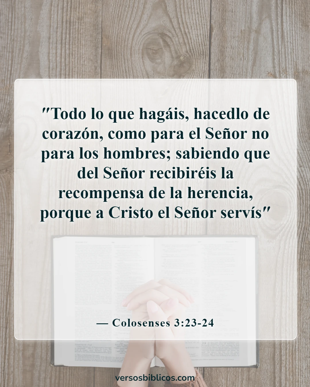 Versículos de la Biblia sobre la determinación (Colosenses 3:23-24)